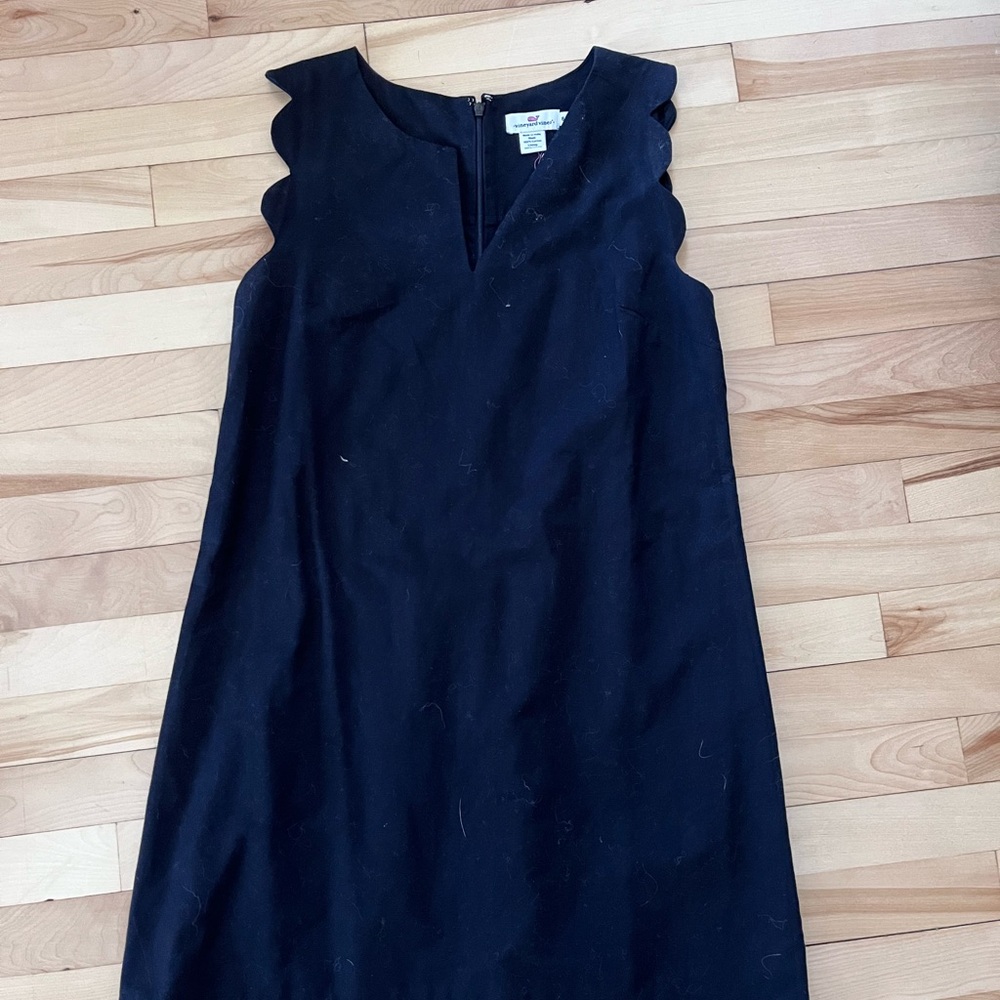 Vineyard Vines Navy Scalloped Mini Dress